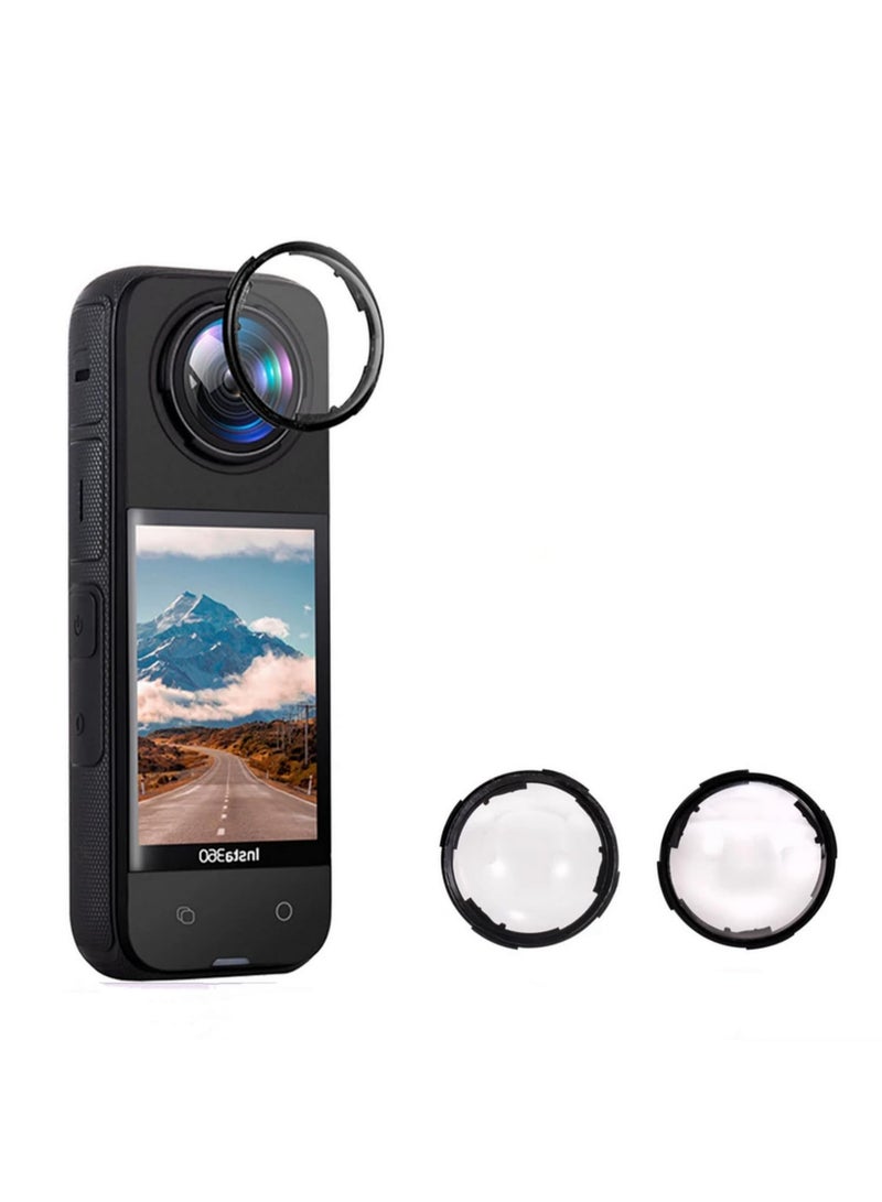 2PCS For Insta360 X4 Lens Protector Tempered Glass Lens Guards Anti Scratch Rotating Lens Cap Protective Guard Optical Glass Camera Accessories for Insta360 X4 Action Camera - Image 1